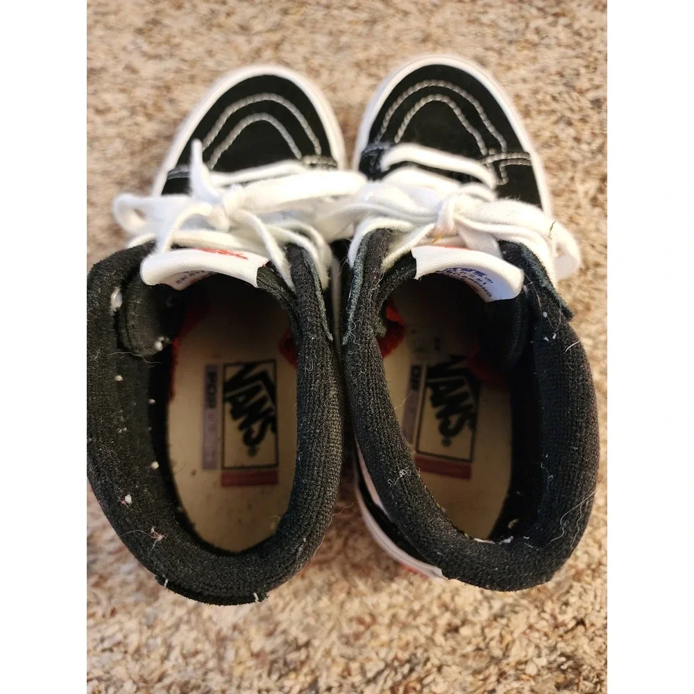 Vans Skate Sk8-Hi High Top PopCush Black White Sneakers Men 5.5 Women 7